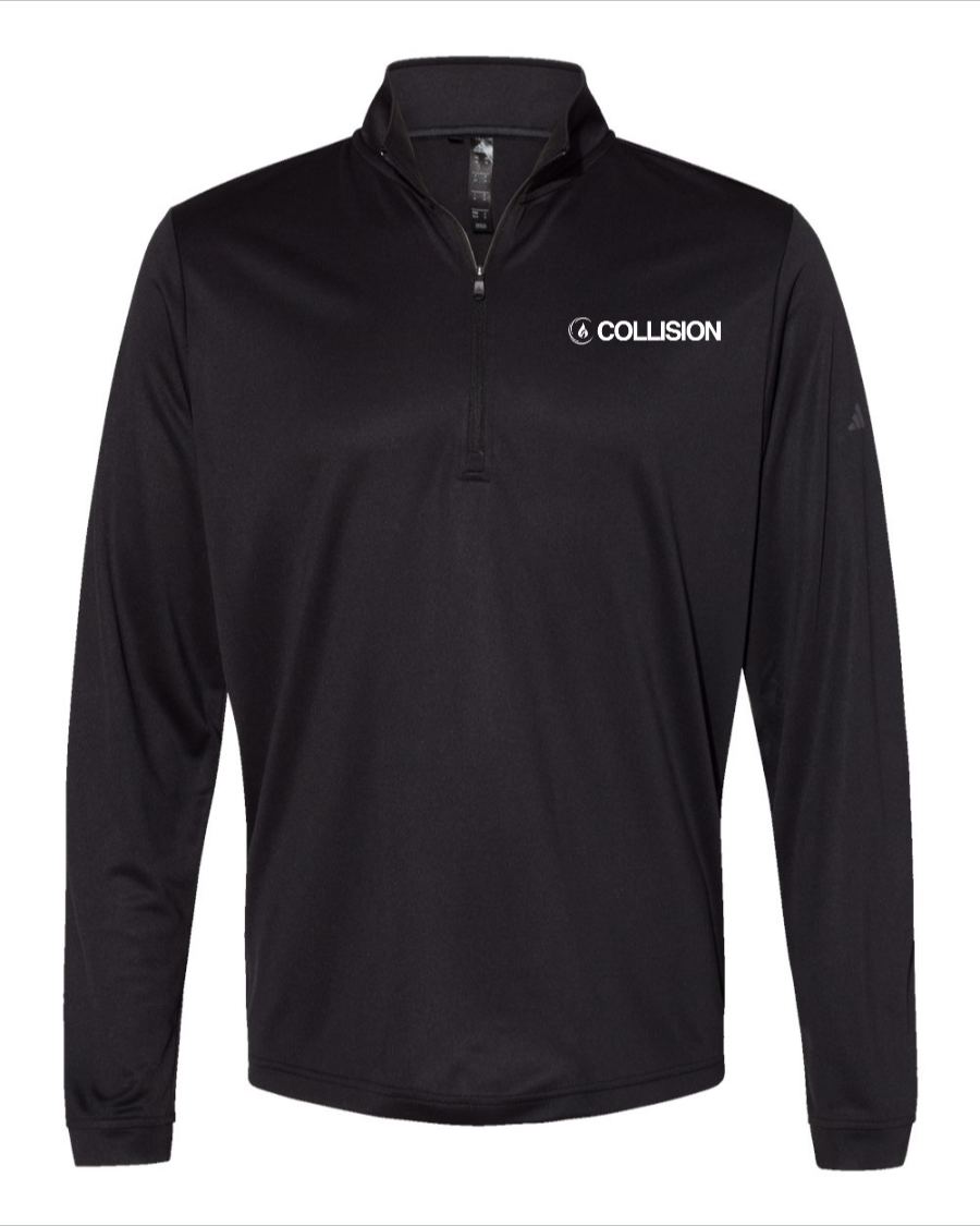 Collision + Logo Quarter Zip - Black