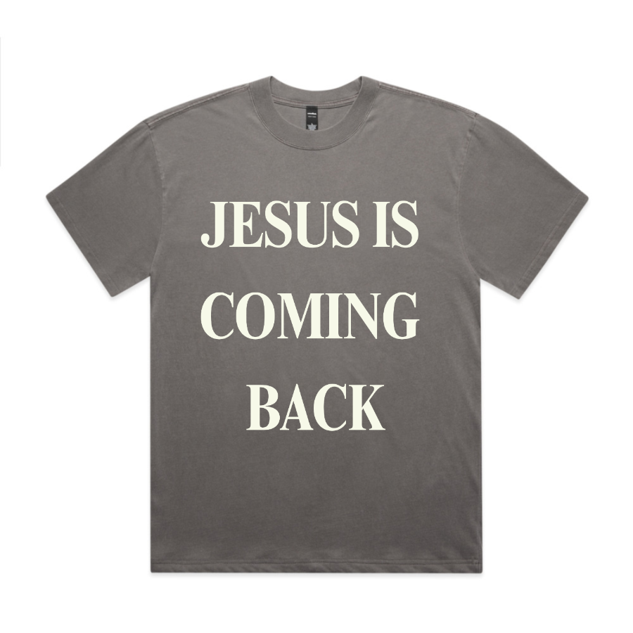 Jesus Is Coming Back Crop Tee (Faded Grey)