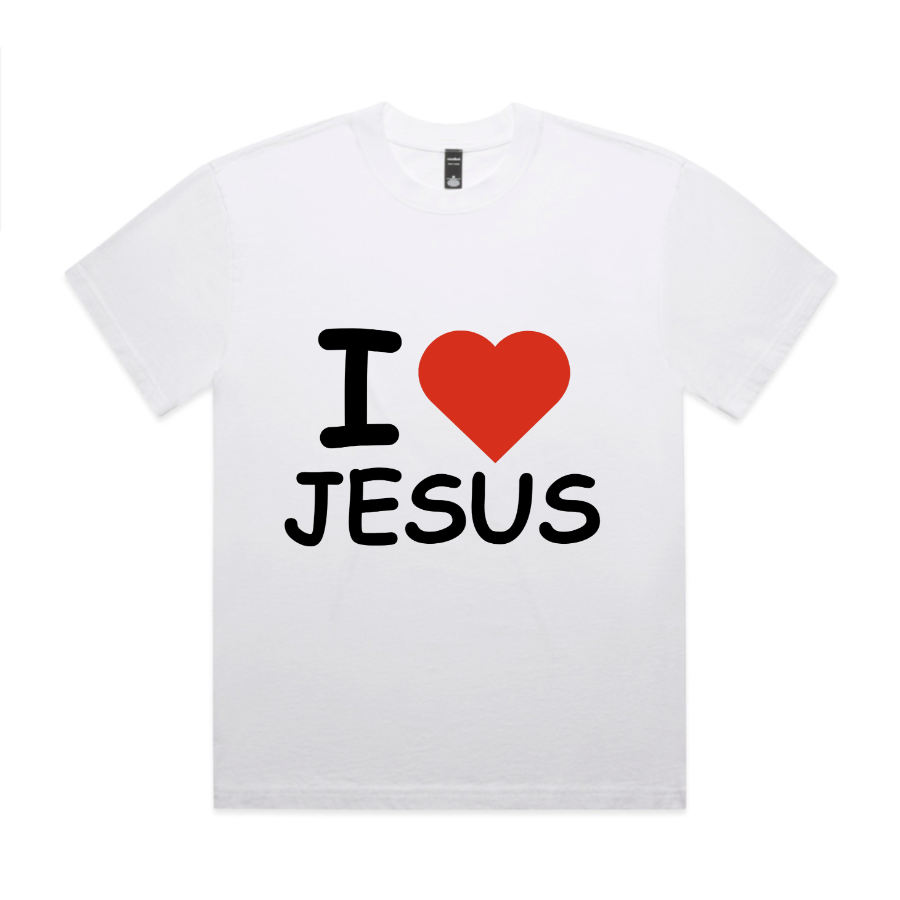 I <3 Jesus Crop Tee (White)