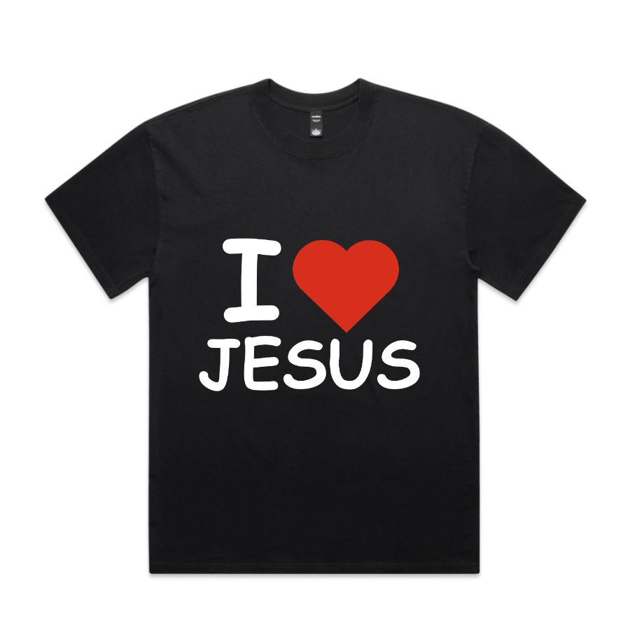 I <3 Jesus Crop Tee (Faded Black)