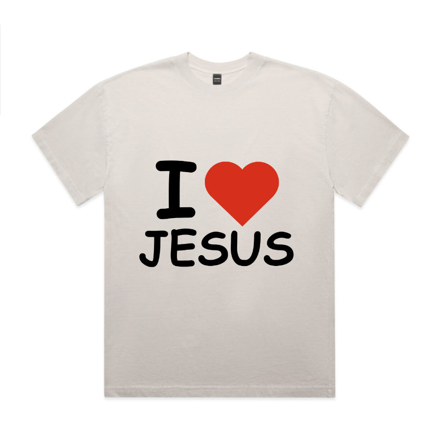I <3 Jesus Crop Tee (Faded Bone)