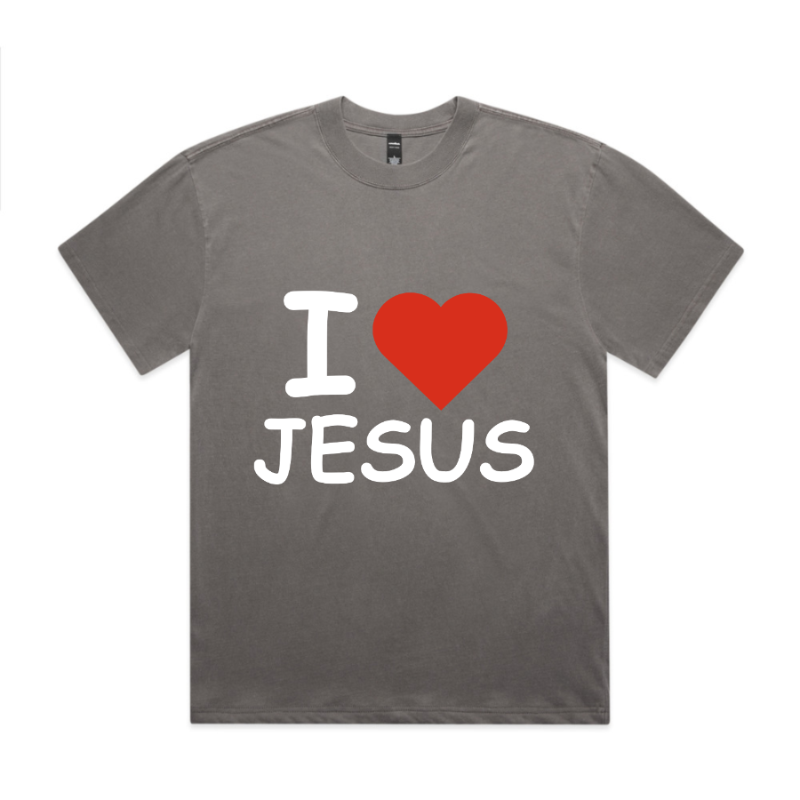 I <3 Jesus Crop Tee (Faded Grey)