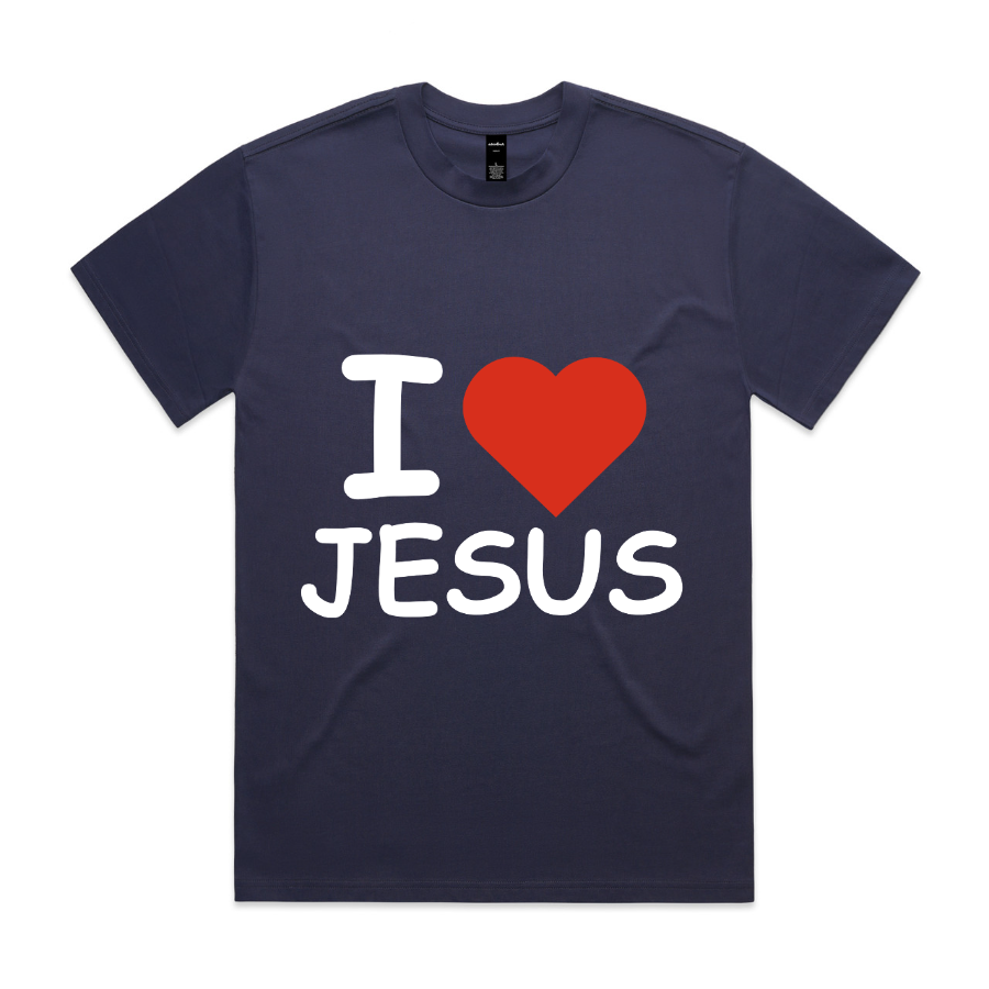 I <3 Jesus Crop Tee (Midnight Blue)
