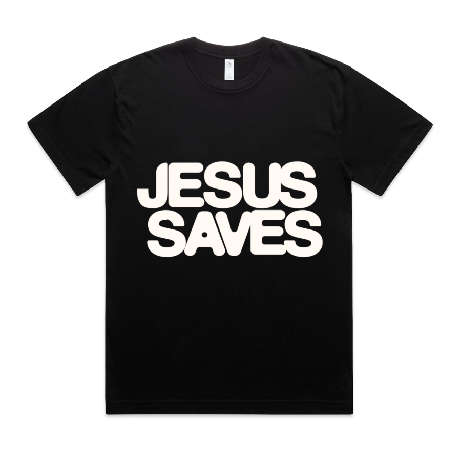 Jesus Saves Oversized Tee (Black)