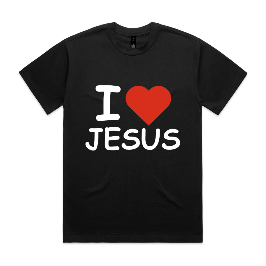 I <3 Jesus Crop Tee (Faded Black)